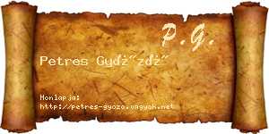 Petres Győző névjegykártya