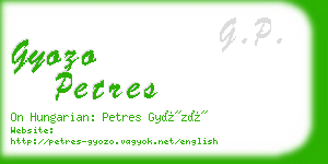 gyozo petres business card